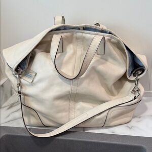 Coach Hadley Large Cream Leather Slouch Shoulder Bag